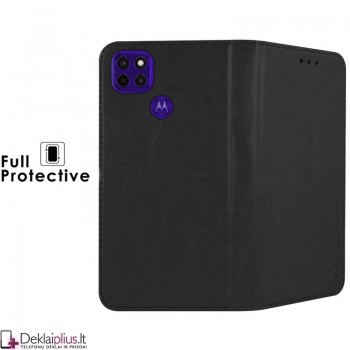 Telone grynos odos dėklas - juodas (telefonui Motorola Moto G9 Power) Telone grynos odos dėklas - juodas (telefonui Motorola Moto G9 Power)